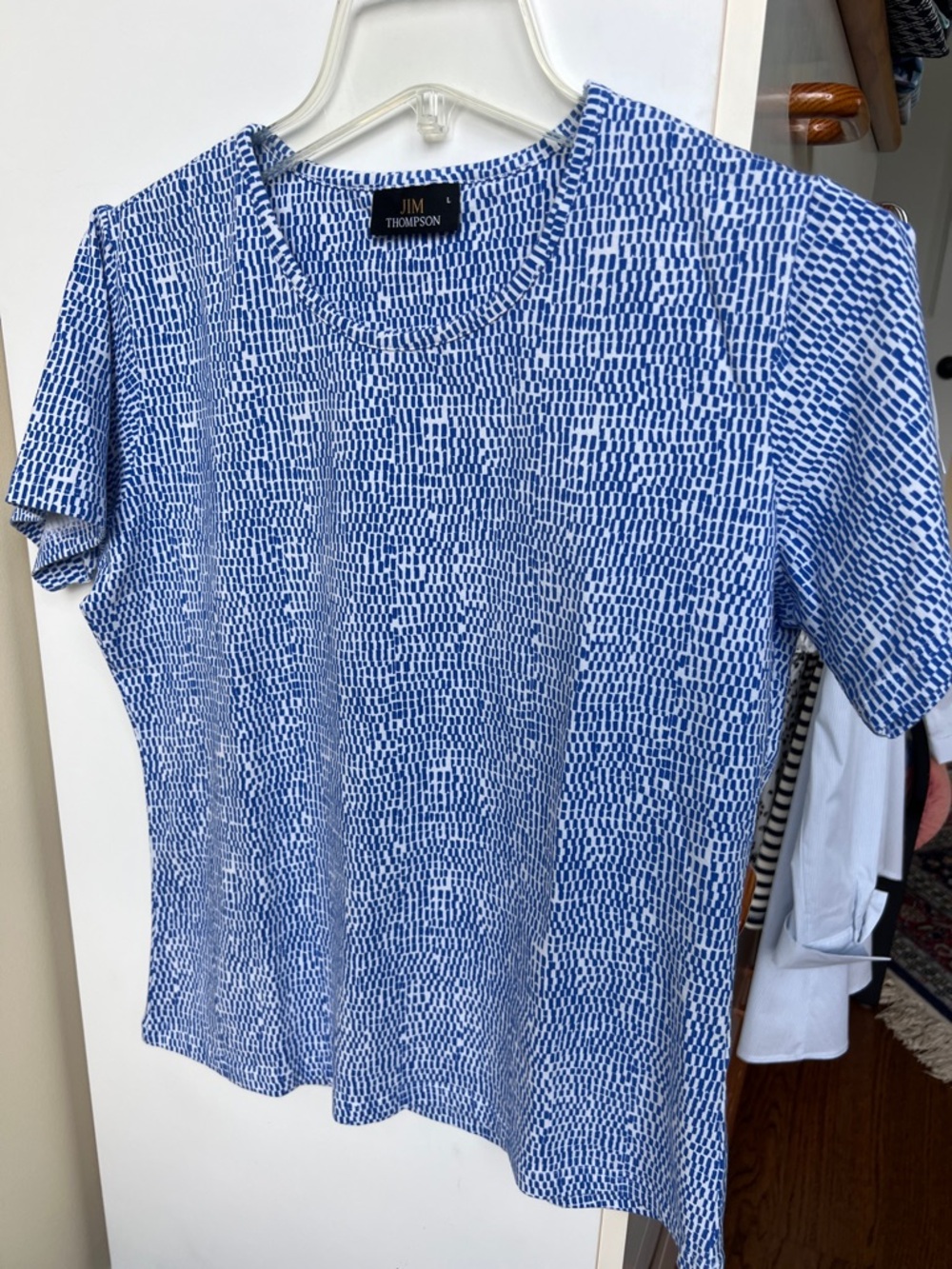Jim Thompson Blue & White Short-Sleeve Patterned Tee